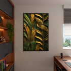 Quadro Decorativo Folhas E Flores Banana Leaves Com Moldura P