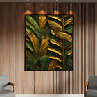 Quadro Decorativo Folhas E Flores Banana Leaves Com Moldura P