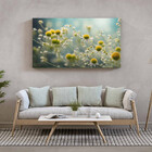 Quadro Decorativo Folhas E Flores Elegância Floral - 180x100