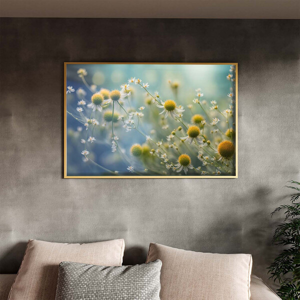 Quadro Decorativo Folhas E Flores Elegância Floral Com Moldur