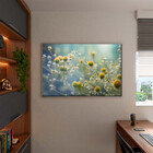 Quadro Decorativo Folhas E Flores Elegância Floral Com Moldur