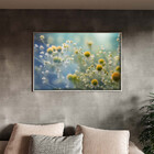 Quadro Decorativo Folhas E Flores Elegância Floral Com Moldur