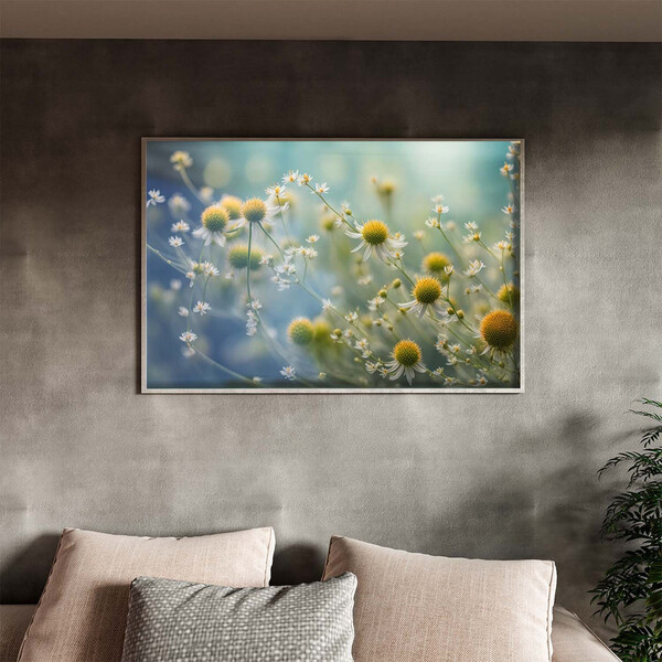 Quadro Decorativo Folhas E Flores Elegância Floral Com Moldur