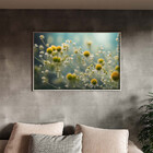 Quadro Decorativo Folhas E Flores Elegância Floral Com Moldur