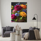 Quadro Decorativo Folhas E Flores Explosão De Cores - 90x60 Cm