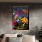 Quadro Decorativo Folhas E Flores Explosão De Cores Com Moldu