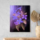 Quadro Decorativo Folhas E Flores Flor Em Tons Lilás - 90x60