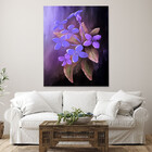 Quadro Decorativo Folhas E Flores Flor Em Tons Lilás - 90x60