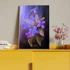 Quadro Decorativo Folhas E Flores Flor Em Tons Lilás Com Mold