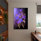 Quadro Decorativo Folhas E Flores Flor Em Tons Lilás Com Mold