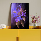 Quadro Decorativo Folhas E Flores Flor Em Tons Lilás Com Mold