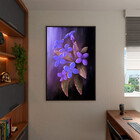 Quadro Decorativo Folhas E Flores Flor Em Tons Lilás Com Mold