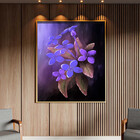 Quadro Decorativo Folhas E Flores Flor Em Tons Lilás Com Mold
