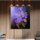 Quadro Decorativo Folhas E Flores Flor Em Tons Lilás Com Mold