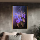 Quadro Decorativo Folhas E Flores Flor Em Tons Lilás Com Mold