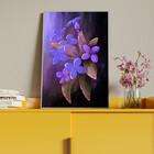 Quadro Decorativo Folhas E Flores Flor Em Tons Lilás Com Mold