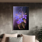 Quadro Decorativo Folhas E Flores Flor Em Tons Lilás Com Mold