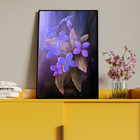 Quadro Decorativo Folhas E Flores Flor Em Tons Lilás Com Mold