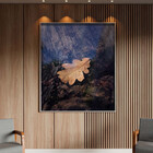 Quadro Decorativo Folhas E Flores Folha Sobre Tronco Com Mold