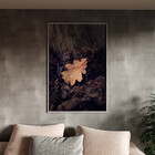 Quadro Decorativo Folhas E Flores Folha Sobre Tronco Com Mold