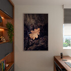 Quadro Decorativo Folhas E Flores Folha Sobre Tronco Com Mold