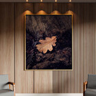 Quadro Decorativo Folhas E Flores Folha Sobre Tronco Com Mold