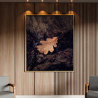 Quadro Decorativo Folhas E Flores Folha Sobre Tronco Com Mold