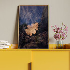 Quadro Decorativo Folhas E Flores Folha Sobre Tronco Com Mold