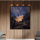 Quadro Decorativo Folhas E Flores Folha Sobre Tronco Com Mold