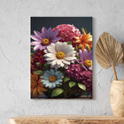 Quadro Decorativo Folhas E Flores Harmonia Floral - 90x60 Cm