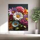 Quadro Decorativo Folhas E Flores Harmonia Floral - 90x60 Cm