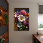 Quadro Decorativo Folhas E Flores Harmonia Floral Com Moldura