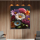 Quadro Decorativo Folhas E Flores Harmonia Floral Com Moldura
