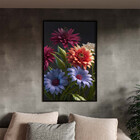 Quadro Decorativo Folhas E Flores Riqueza Botânica Com Moldur