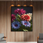 Quadro Decorativo Folhas E Flores Riqueza Botânica Com Moldur