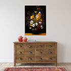 Quadro Decorativo Folhas E Flores Sobre A Mesa - 180x120 Cm