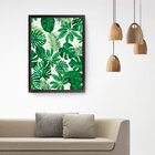 Quadro Decorativo Folhas Verdes 50X70cm Preto