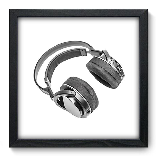 Quadro Decorativo - Fone De Ouvido - 33cm X 33cm - 067qdgp