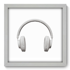 Quadro Decorativo - Fone De Ouvido - 33cm X 33cm - 068qdgb