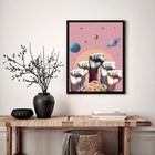 Quadro Decorativo Força União Planetas  - 70x50cm Moldura Pre