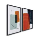 Quadro Decorativo Formas Abstratas Com 2 Telas De Parede Para