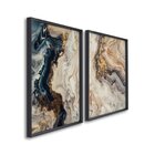 Quadro Decorativo Formas Em Movimento Com 2 Telas De Parede P