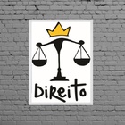 Quadro Decorativo Formatura Direito 24x18cm - Com Vidro Moldu