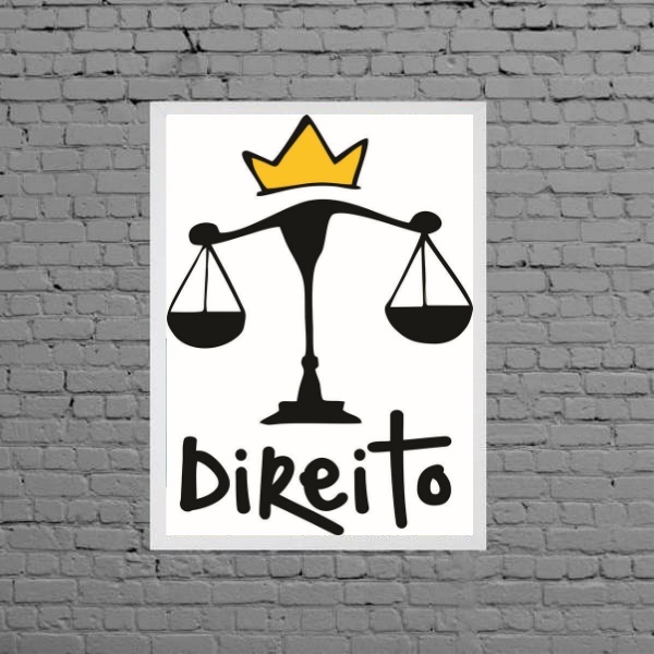 Quadro Decorativo Formatura Direito 33x24cm - Com Vidro Moldu