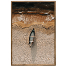 Quadro Decorativo Foto Áerea de Barco 60x90cm Marrom