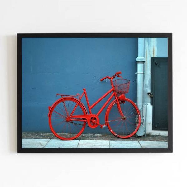 Quadro Decorativo Fotografia Bicicleta Vermelha 45x34cm A3 (4