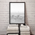 Quadro Decorativo Fotografia Branca Bicicletas 24x18cm Moldur