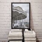 Quadro Decorativo Fotografia Branca Carrossel 45x34cm Moldura