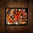 Quadro Decorativo Fotografia Carnes Churrasco 45x34cm Moldura