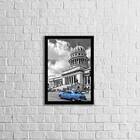 Quadro Decorativo Fotografia Carro Vintage Azul 45x34cm A3 (4